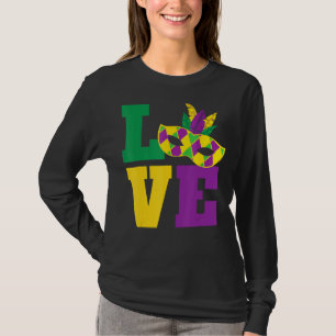 Camiseta Love Mardi Gras Mascarada Mask