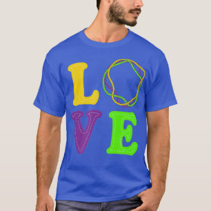 Camiseta Love Mardi Gras Miçanga Nova Orleans Louisiana 202