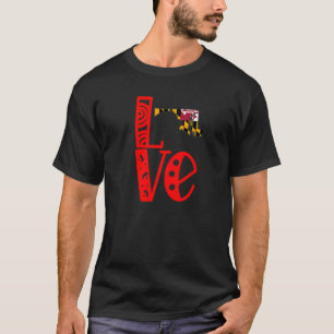 Camiseta Love Maryland Em Block Letters