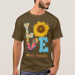 Camiseta LOVE Mawmaw Life Chinelos Sunflower Summer Mothe