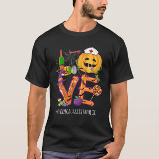 Camiseta Love Medical Assistant Life Halloween Pumpkin Vaci