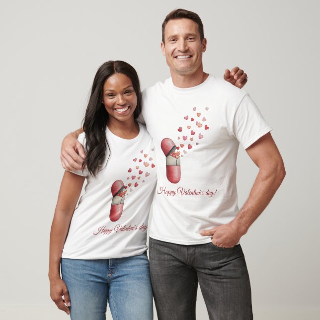 Camiseta Love Medicine Valentine's Day Design (Unissex)