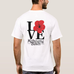 Camiseta LOVE Melbourne Beach Red Hibiscus
