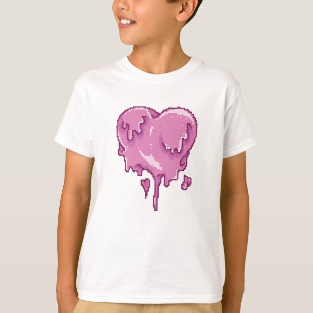 Camiseta Love Melt Pixel Art (Frente)