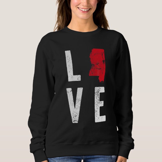 Camiseta Love Mississippi Mapeia a Independência Americana (Frente)