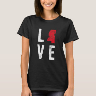 Camiseta Love Mississippi Mapeia a Independência Americana