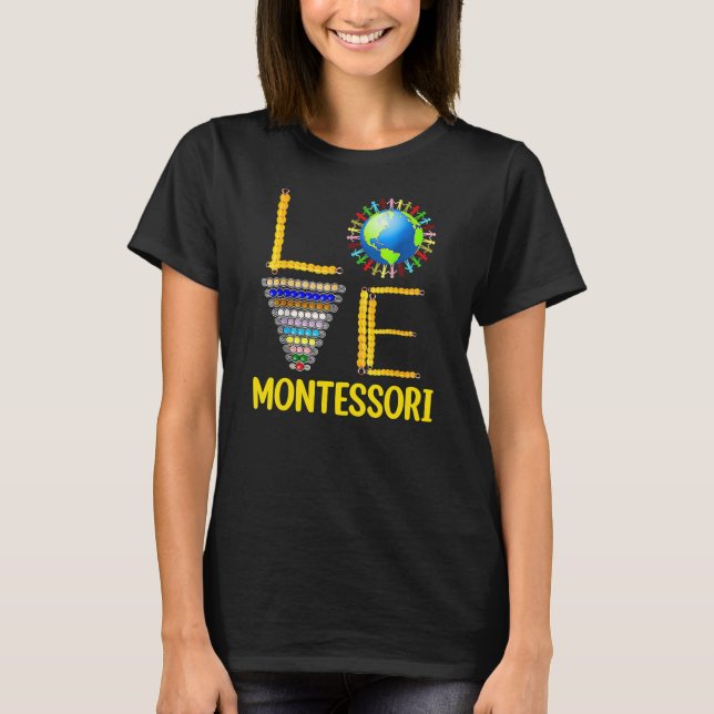 Camiseta Love Montessori Professor Montessori Ensino de Vol (Frente)