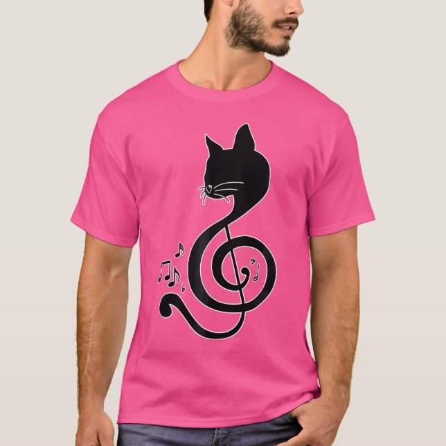 Camiseta Love Music Cat Music Note Musical Note Pianist Pia (Frente)