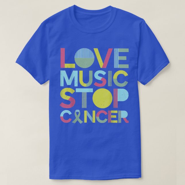 Camiseta Love Music Stop Cancer Rua Jude Music (Frente do Design)