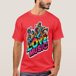 Camiseta Love Music vivid retro