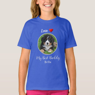 Camiseta Love My Best Buddy personalizou a foto de cachorro