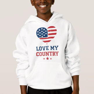 Camiseta Love My Country Patriotic Heart USA Flag Vintage