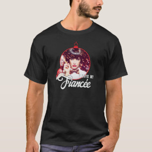 Camiseta Love My Fiancée Trendy Foto do Enfeites de natal