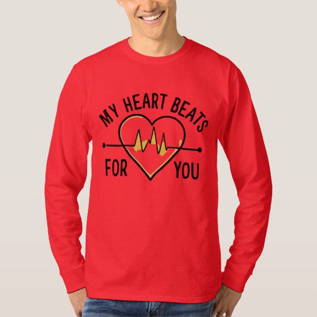 Camiseta Love, my heart beats for you (Frente)