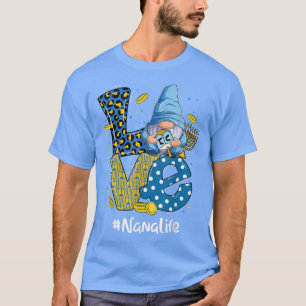 Camiseta Love Nana Life Leopard Gnomo Happy Chanukah Gnomo
