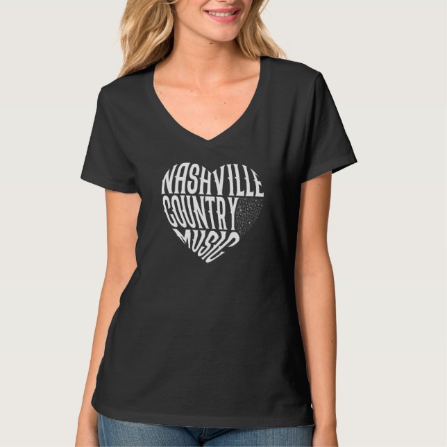 Camiseta Love Nashville Tennessee Country Music Guitar Play (Frente)