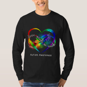 Camiseta Love Needs No Words Autism Speaks Rainbow Infinity