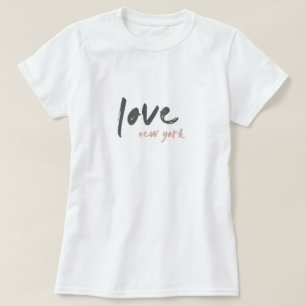 Camiseta Love New York NYC EUA Modern Wanderlust rosa