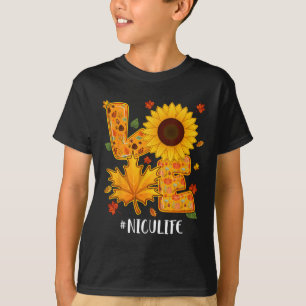 Camiseta Love Nicu Life Ação de Graças Autumn Fall Maple Le