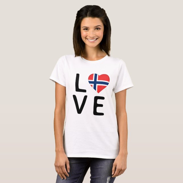 Camiseta Love - Norway Flag (Frente Completa)