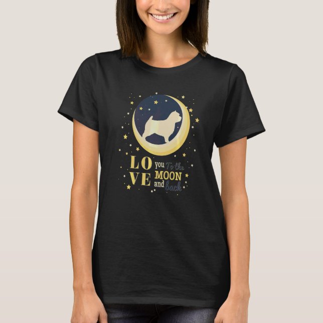 Camiseta Love Norwich Terrier Dog To Moon (Frente)