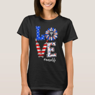 Camiseta Love Nurse Fireworks In American Flag Indepen
