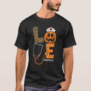 Camiseta Love Nurse Life Pumpkin Stethoscope Women Girls Ha