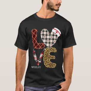 Camiseta Love Nurselife Namorados Enfermeira Leopard Impres