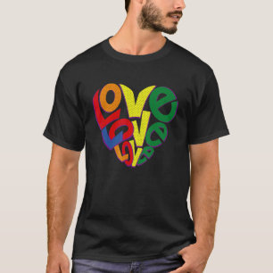 Camiseta Love Orgulho gay Lgbtqi+ Rainbow Colors Heart Lgbt
