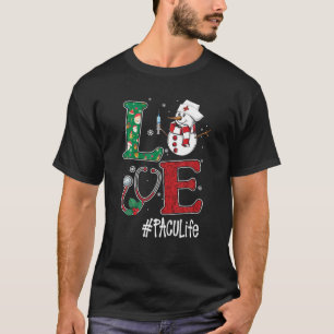 Camiseta Love PACU Life Stethoscope Snowman Vacci