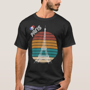 Camiseta Love Paris Retro Eiffel Tower France Souve Turísti