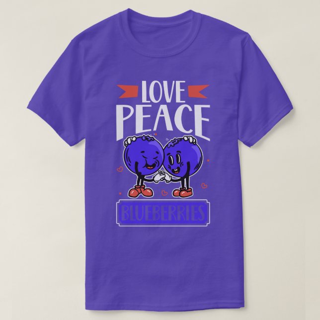 Camiseta Love Peace Blueberry Blaubeere (Frente do Design)