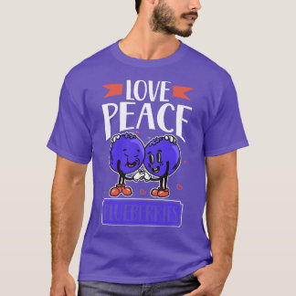 Camiseta Love Peace Blueberry Blaubeere