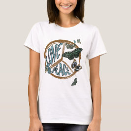 Camiseta Love Peace Butterflies Vintage Summer Hippie