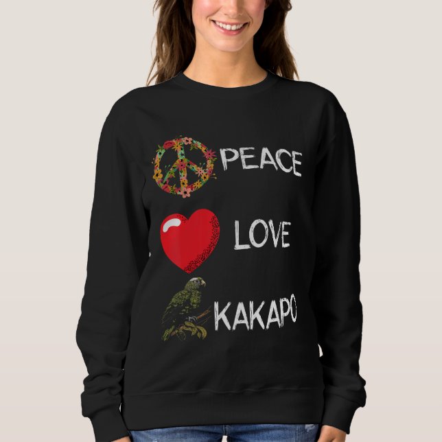 Camiseta Love Peace Kakapo Bird Kakapo Parrot New Zealand K (Frente)