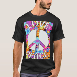 Camiseta Love Peace Sign 60s 70s Dye Tie Dye Peace Hippy