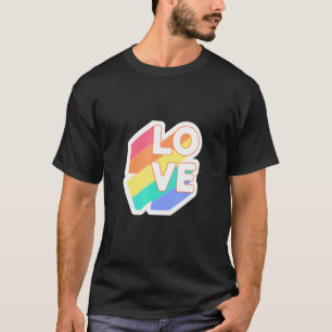 Camiseta Love Peace Sign with Rainbow Colour Lgbt Lésbian G
