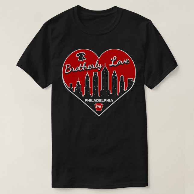 Camiseta Love Philadelphia PA Philly Lover Heart City Skyli (Frente do Design)