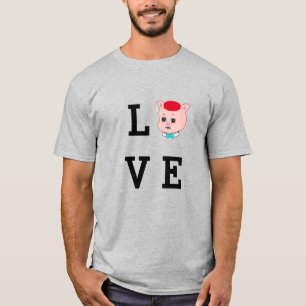 Camiseta Love Pig Cartoon