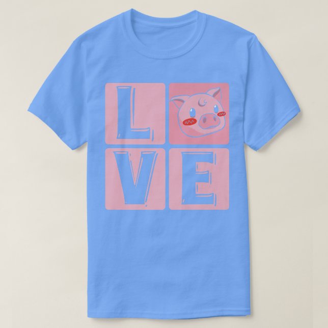 Camiseta Love Pig Piggy Cute Guiné Pigs Fazendas Pancos Pre (Frente do Design)