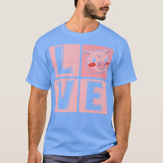 Camiseta Love Pig Piggy Cute Guiné Pigs Fazendas Pancos Pre