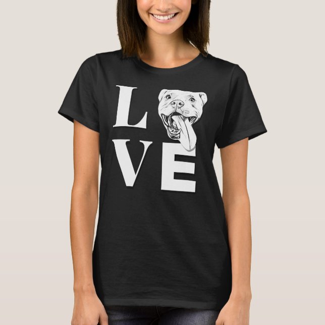 Camiseta Love Pit Bulls Designer Pitbull L O V E (Frente)