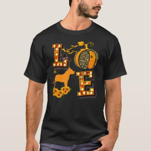 Camiseta Love Pitbull Leopard Print Pumpkin Halloween Costu