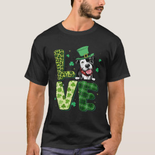 Camiseta Love Pitbull Shamrock Leopard Xadrez Feliz Rua Pat