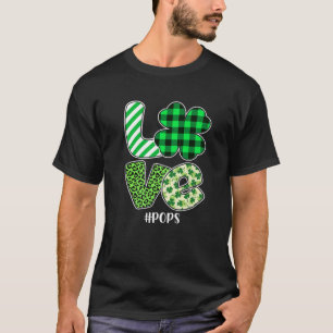 Camiseta Love Pops Green Plaid Leopard Shamrock St Patrick'