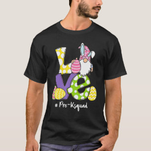 Camiseta Love Pre K Gnomos Cute Bunny Ovos Páscoa D