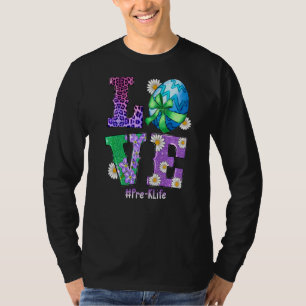 Camiseta Love Pre K Life Bunny Páscoa Cute Happy Rabbit Ovo