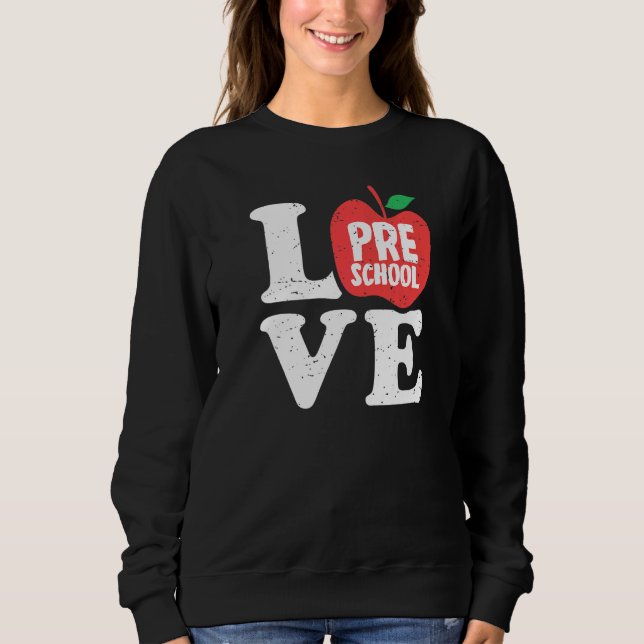 Camiseta Love Preschool Apple Student Teacher (Frente)