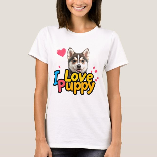 Camiseta Love Puppy - Adorável Design do Cachorro (Frente)