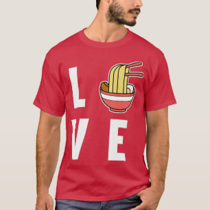 Camiseta Love Ramen Anime Kawaii Ramen Noodles Lover Graphi